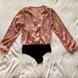 RoseGold/ Peach Semi Sheer Bodysuit